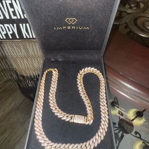 Gold and Ice Imperium Men's Chain Necklace 22”